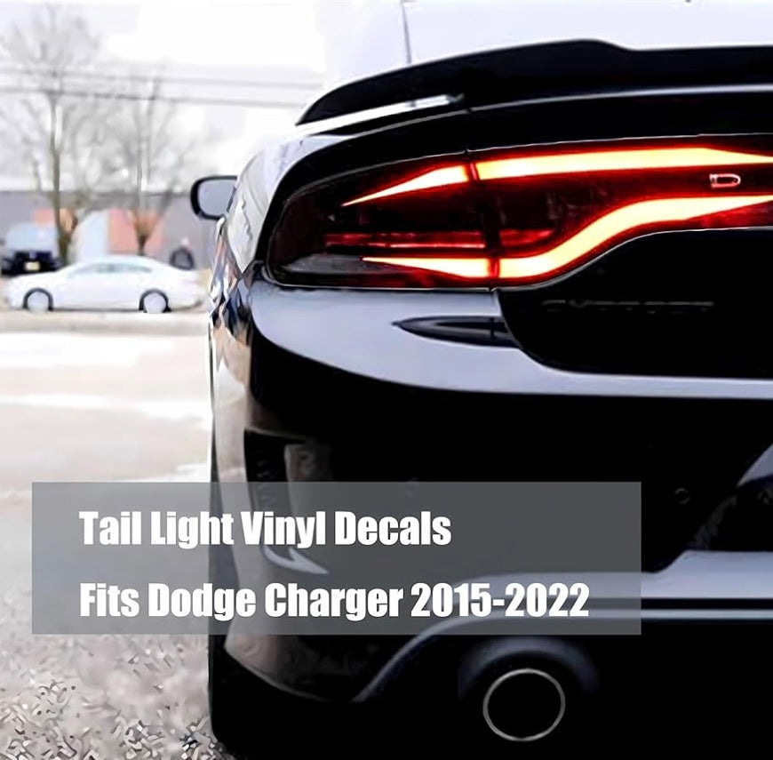 Tail Light Race Track Bat Vinyl Decal Cover Fits Dodge Charger 2015-2023 Taillight Racetrack Sticker Overlay Black Including sxt, rt, SRT, scat Pack etc