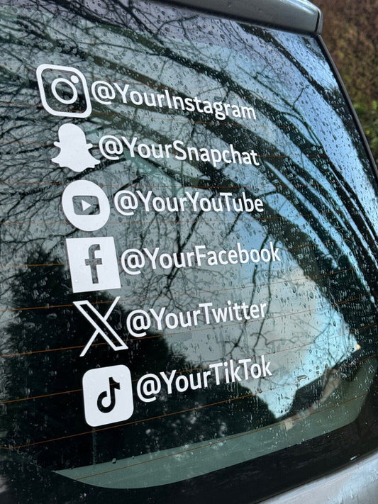 Custom Social Media Decal Stickers/ Customized Name Username Logo Brand Vinyl/any size