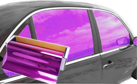 Purple Reflective Car Window Tint Film - One Way Window Mirror Glass Shield Automotive Tinting Sun Blocking Anti UV Heat Control for Car SUV Truck Purple 20”x 5’